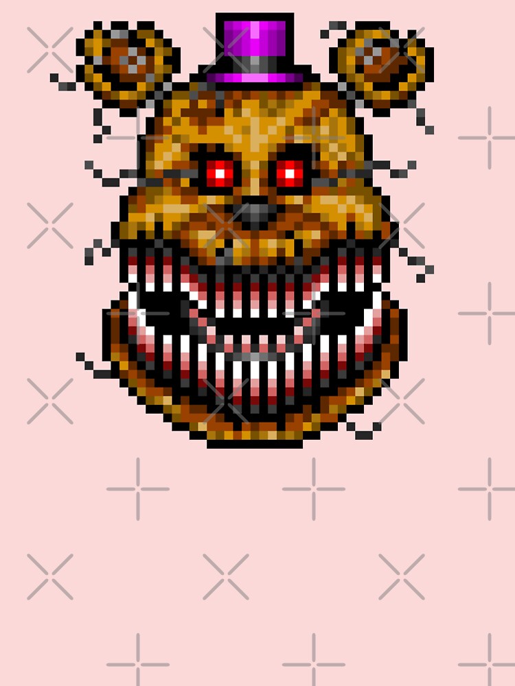 Nightmare fredbear plush pixel art