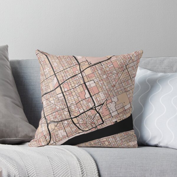 Item preview, Patrón de mapa de Detroit en pasteles de color rosa suave designed and sold by PatternMaps.