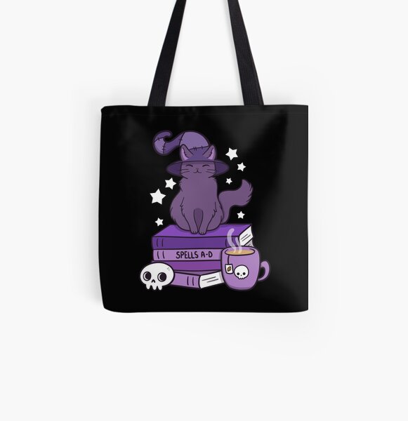 Feline Familiar 02 // Black All Over Print Tote Bag