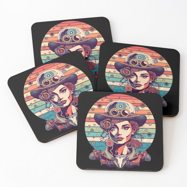 Item preview, Steampunk female - retro sunset- Steampunk Art designed and sold by Chaotic Joy.