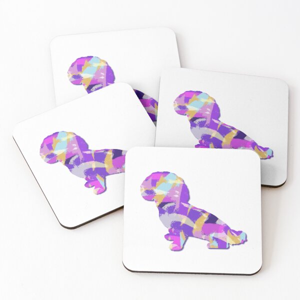Item preview, Shihpoo Dog Silhouette Purple Pink Yellow Blue Design designed and sold by AMSonArt.