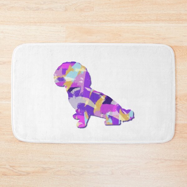 Item preview, Shihpoo Dog Silhouette Purple Pink Yellow Blue Design designed and sold by AMSonArt.