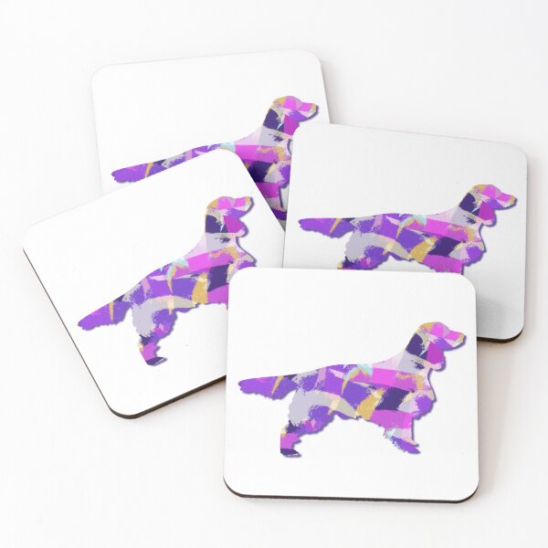 Item preview, Springer Spaniel Dog Silhouette Purple Pink Yellow Blue Design designed and sold by AMSonArt.