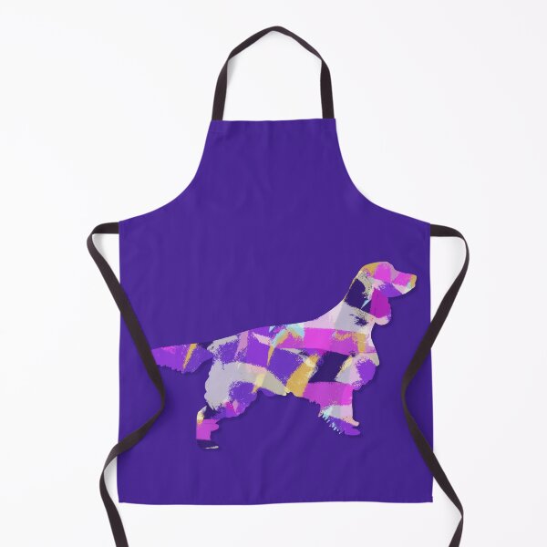 Item preview, Springer Spaniel Dog Silhouette Purple Pink Yellow Blue Design designed and sold by AMSonArt.