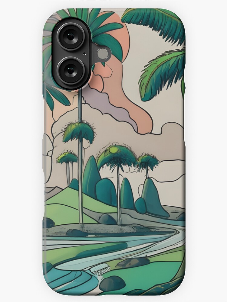 Thumbnail 1 of 4, iPhone Case, Palm Landscape Ink Drawing designed and sold by Patricks-Art.