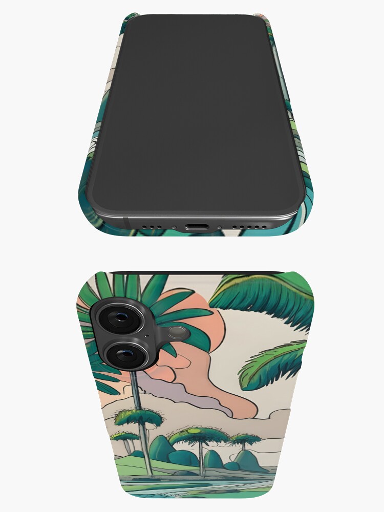 Thumbnail 3 of 4, iPhone Case, Palm Landscape Ink Drawing designed and sold by Patricks-Art.