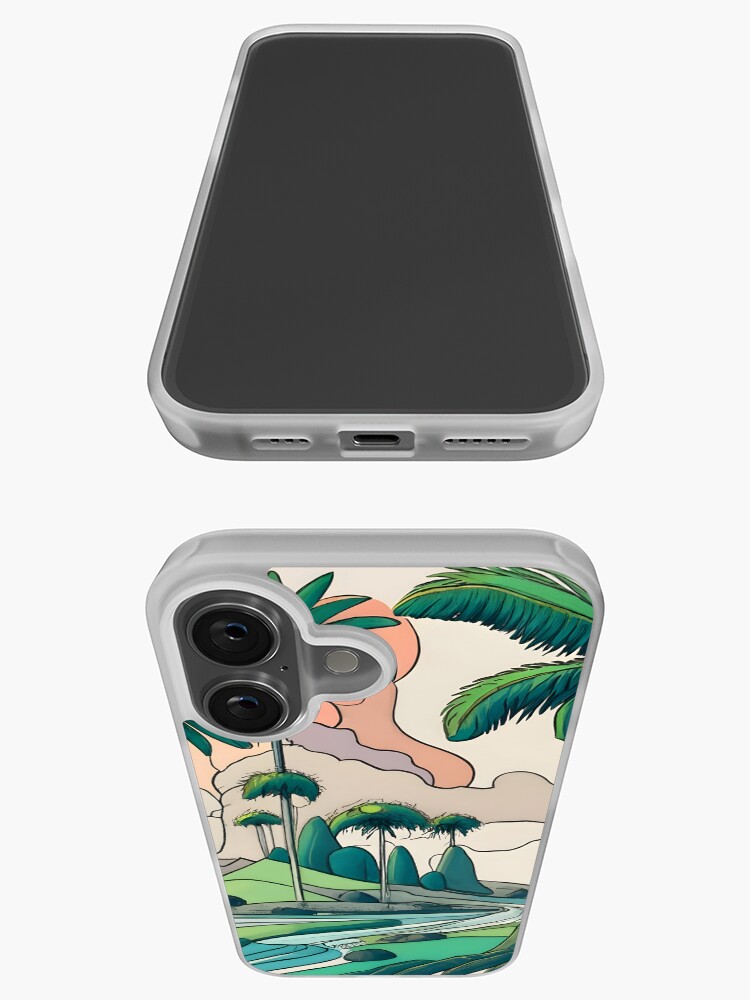 Thumbnail 3 of 5, iPhone Case, Palm Landscape Ink Drawing designed and sold by Patricks-Art.