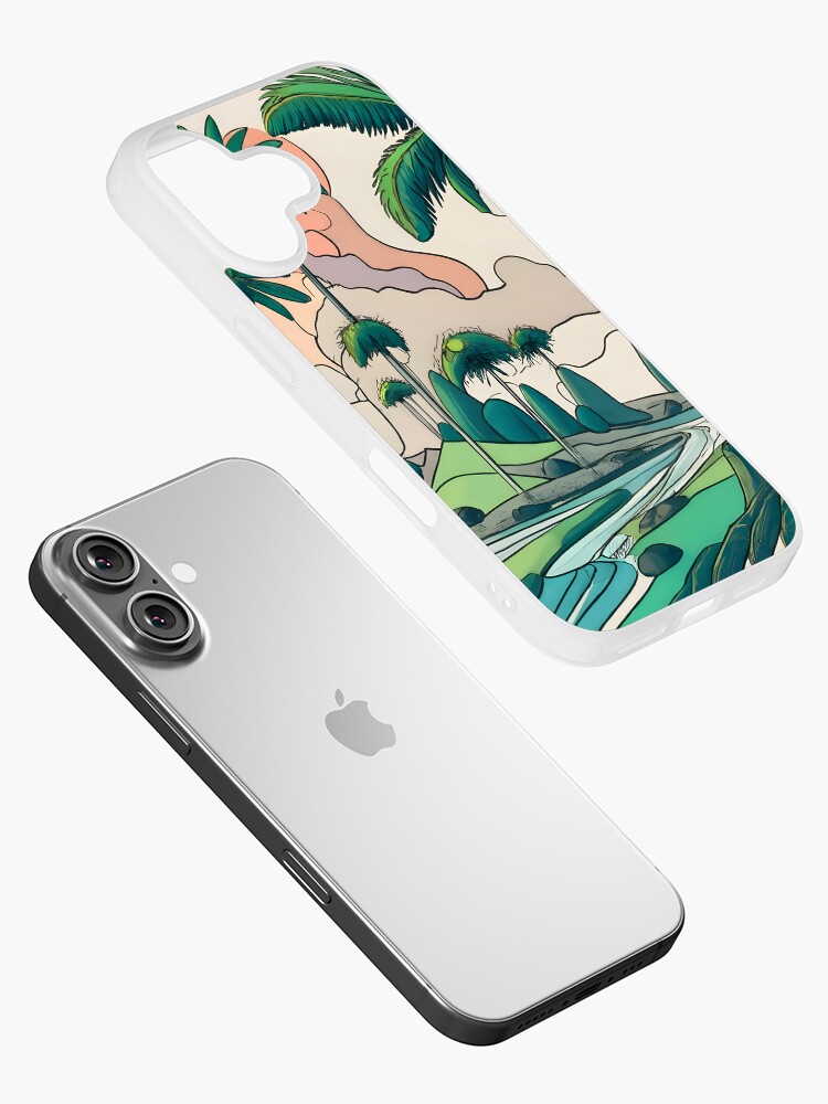 Thumbnail 2 of 5, iPhone Case, Palm Landscape Ink Drawing designed and sold by Patricks-Art.