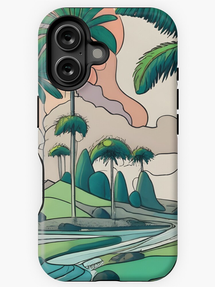 Thumbnail 1 of 4, iPhone Case, Palm Landscape Ink Drawing designed and sold by Patricks-Art.