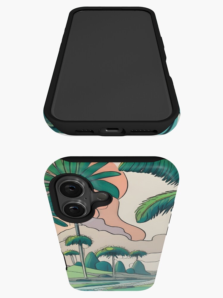 Thumbnail 3 of 4, iPhone Case, Palm Landscape Ink Drawing designed and sold by Patricks-Art.