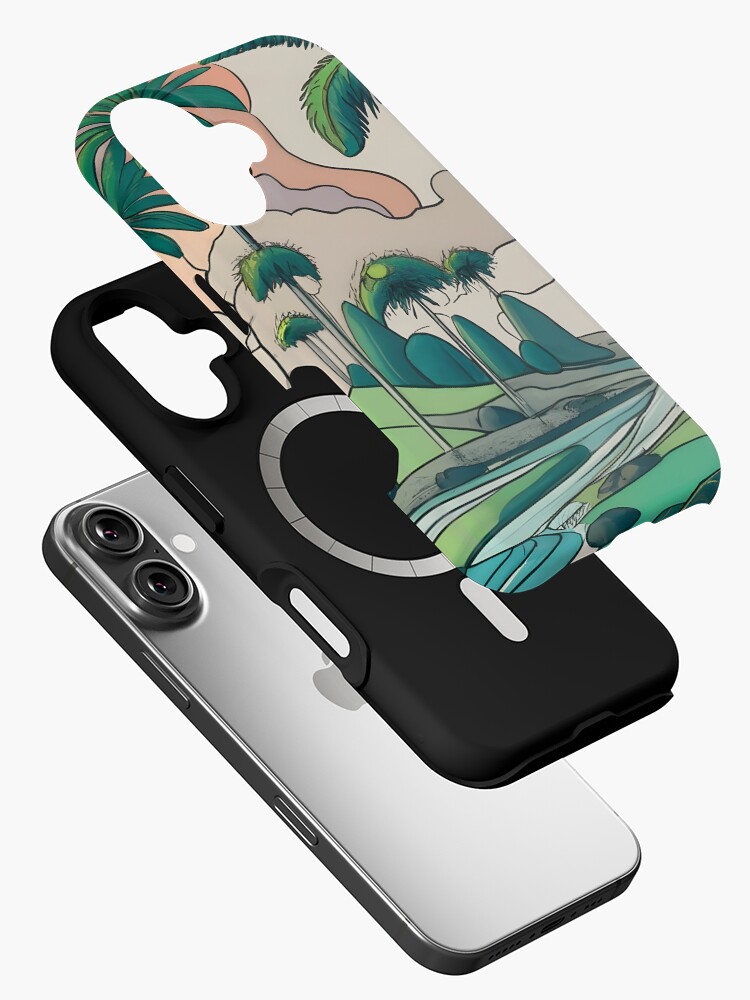 Thumbnail 2 of 4, iPhone Case, Palm Landscape Ink Drawing designed and sold by Patricks-Art.