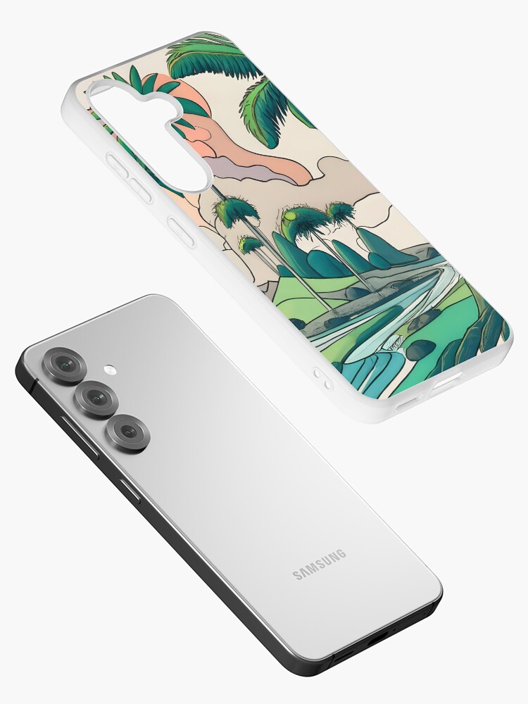Thumbnail 2 of 4, Samsung Galaxy Phone Case, Palm Landscape Ink Drawing designed and sold by Patricks-Art.