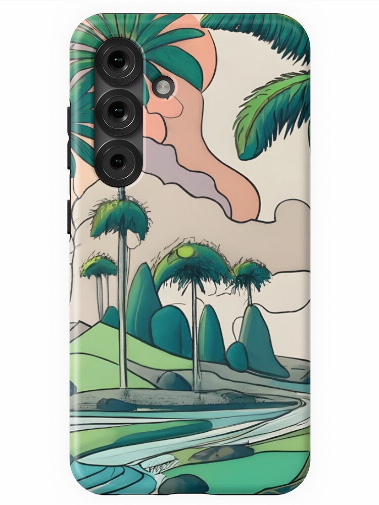 Thumbnail 1 of 4, Samsung Galaxy Phone Case, Palm Landscape Ink Drawing designed and sold by Patricks-Art.