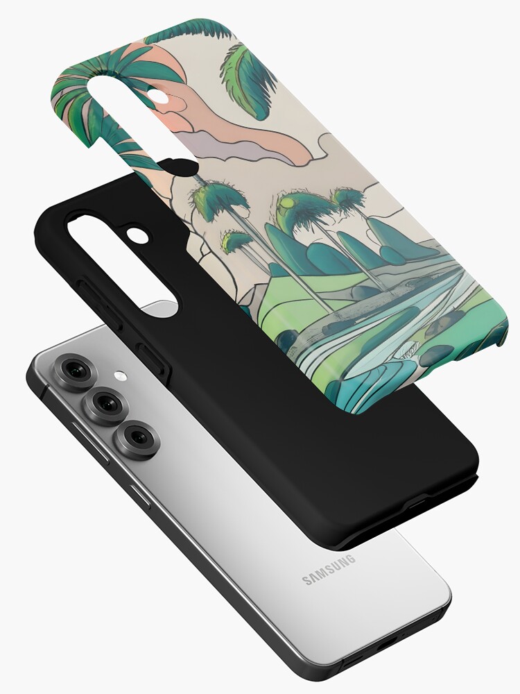 Thumbnail 2 of 4, Samsung Galaxy Phone Case, Palm Landscape Ink Drawing designed and sold by Patricks-Art.