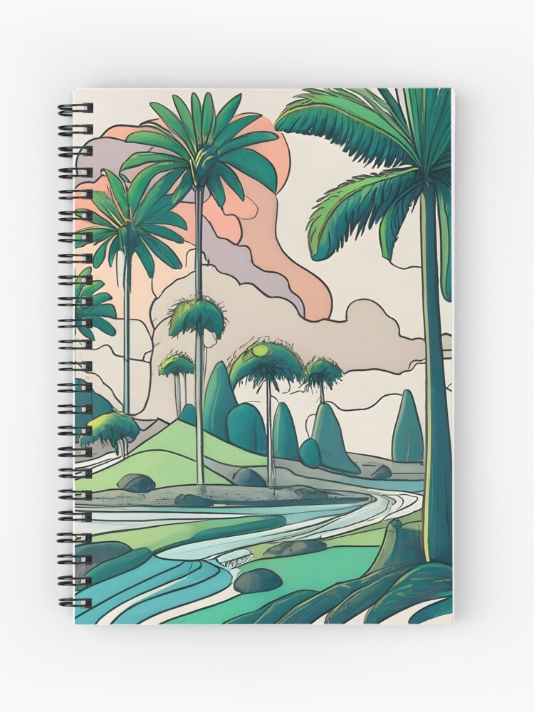 Thumbnail 1 of 3, Journal, Palm Landscape Ink Drawing designed and sold by Patricks-Art.