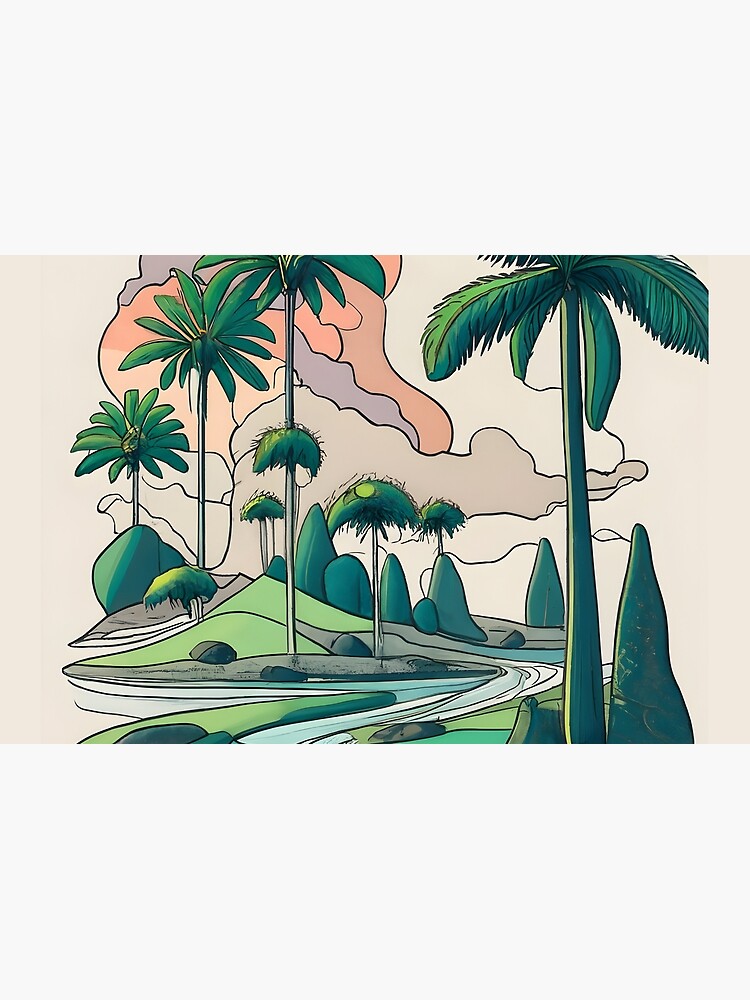 Thumbnail 2 of 2, Laptop Skin, Palm Landscape Ink Drawing designed and sold by Patricks-Art.