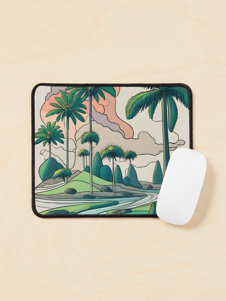 Thumbnail 1 of 5, Mouse Pad, Palm Landscape Ink Drawing designed and sold by Patricks-Art.
