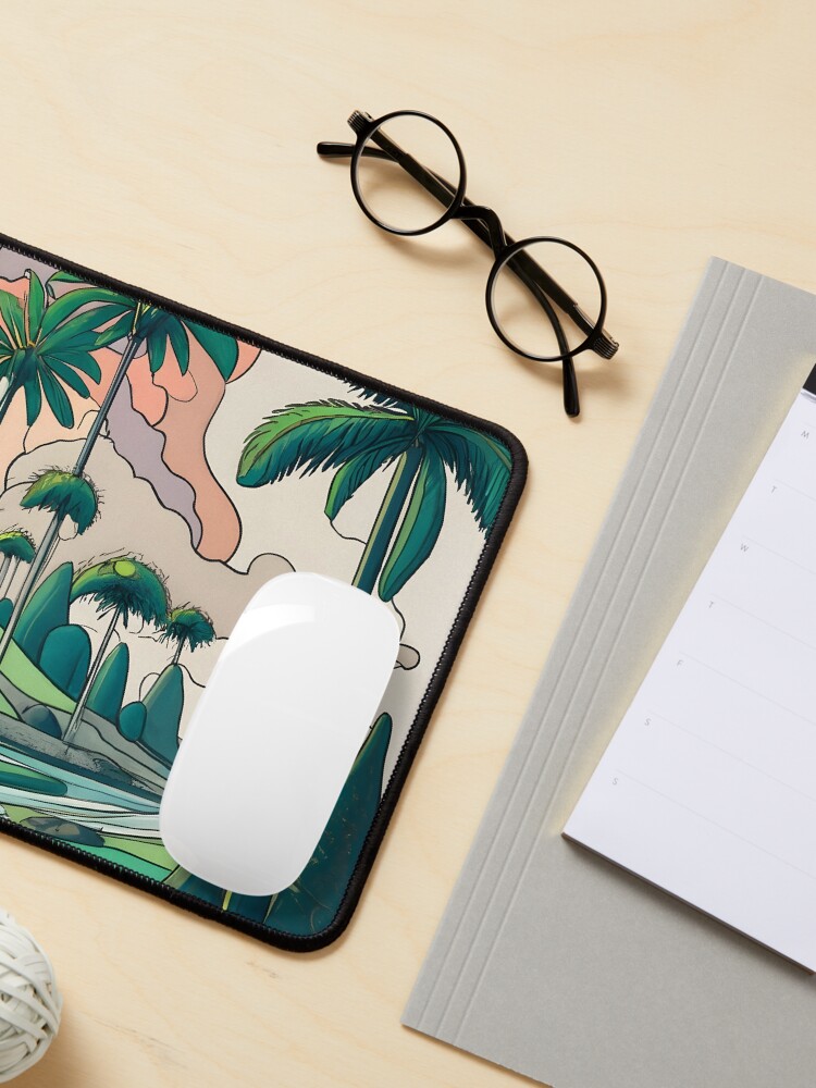 Thumbnail 3 of 5, Mouse Pad, Palm Landscape Ink Drawing designed and sold by Patricks-Art.