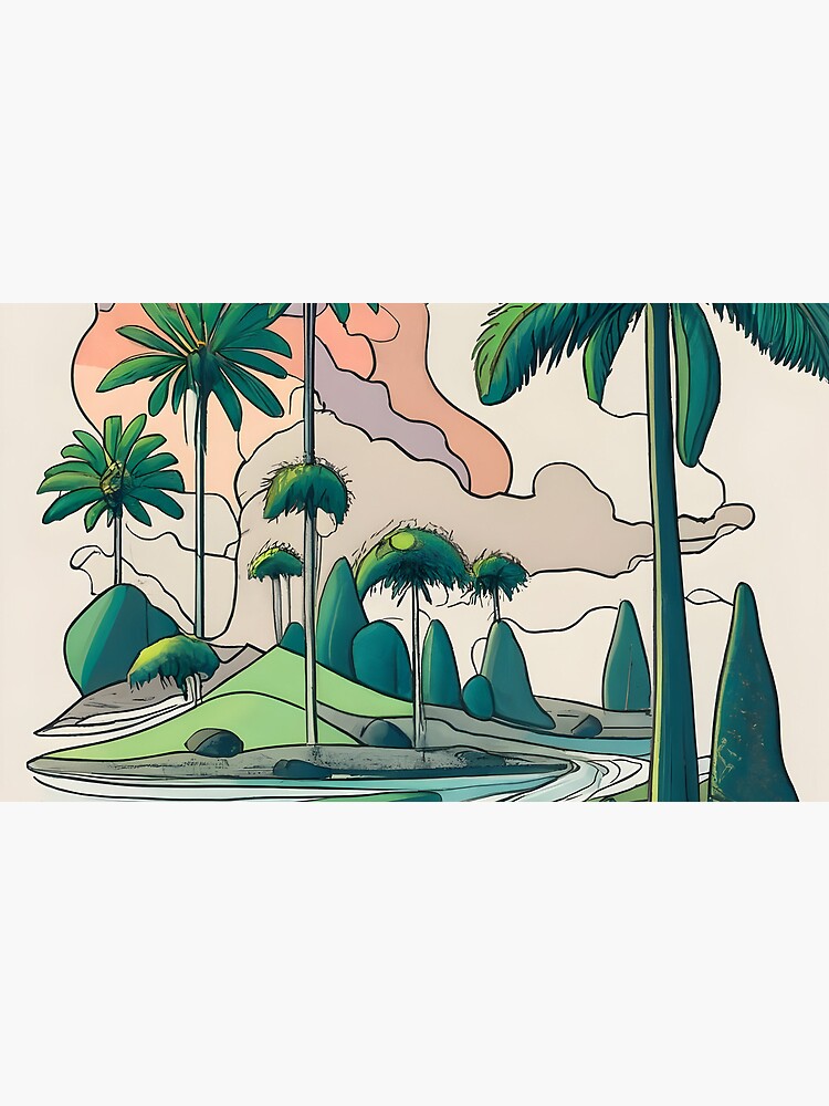 Thumbnail 4 of 4, Coffee Mug, Palm Landscape Ink Drawing designed and sold by Patricks-Art.