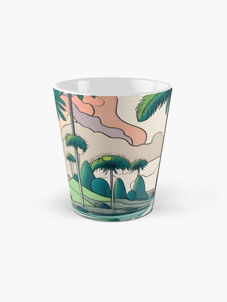 Thumbnail 2 of 4, Coffee Mug, Palm Landscape Ink Drawing designed and sold by Patricks-Art.
