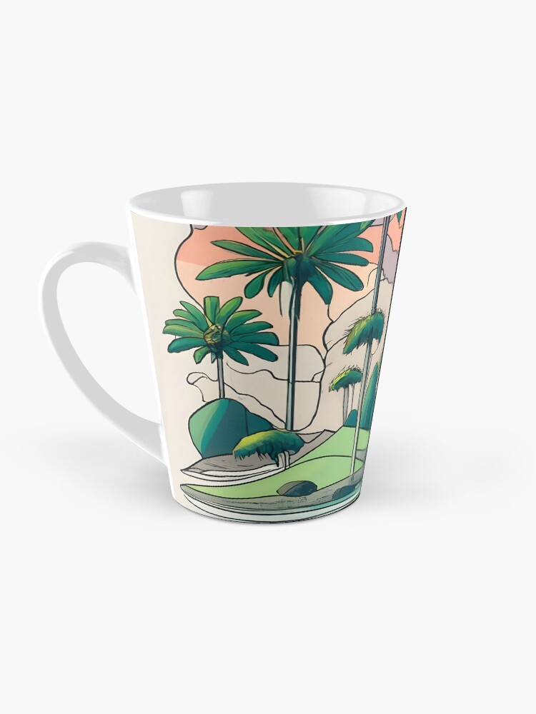 Thumbnail 3 of 4, Coffee Mug, Palm Landscape Ink Drawing designed and sold by Patricks-Art.