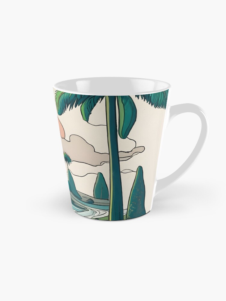 Thumbnail 1 of 4, Coffee Mug, Palm Landscape Ink Drawing designed and sold by Patricks-Art.