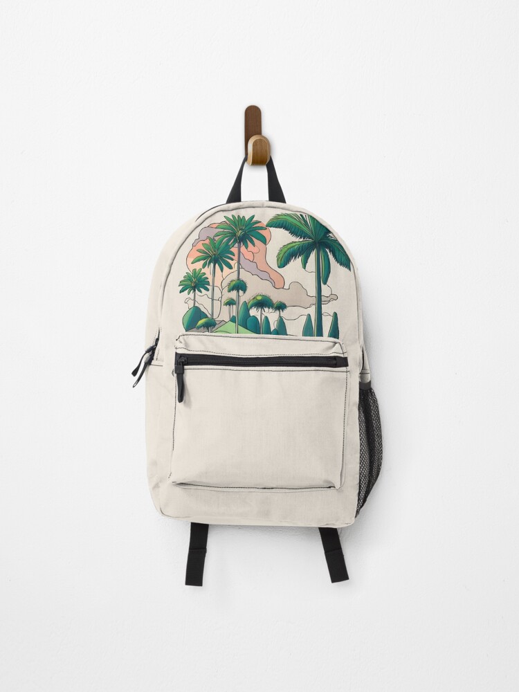 Thumbnail 1 of 3, Backpack, Palm Landscape Ink Drawing designed and sold by Patricks-Art.