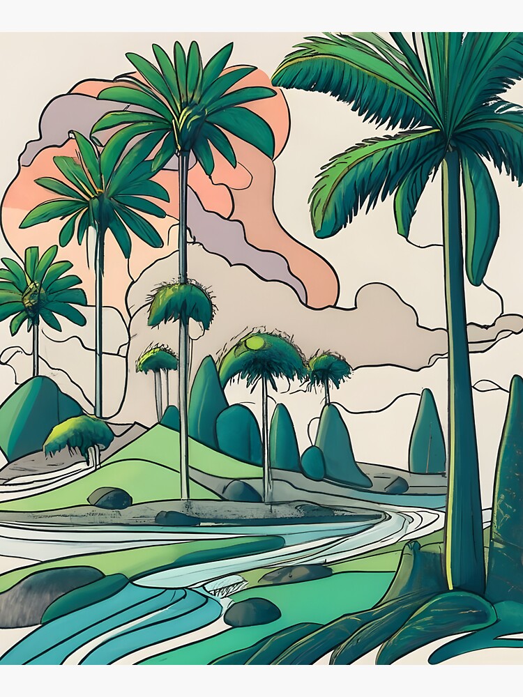 Thumbnail 5 of 5, Tote Bag, Palm Landscape Ink Drawing designed and sold by Patricks-Art.