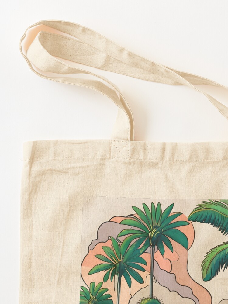 Thumbnail 3 of 5, Tote Bag, Palm Landscape Ink Drawing designed and sold by Patricks-Art.