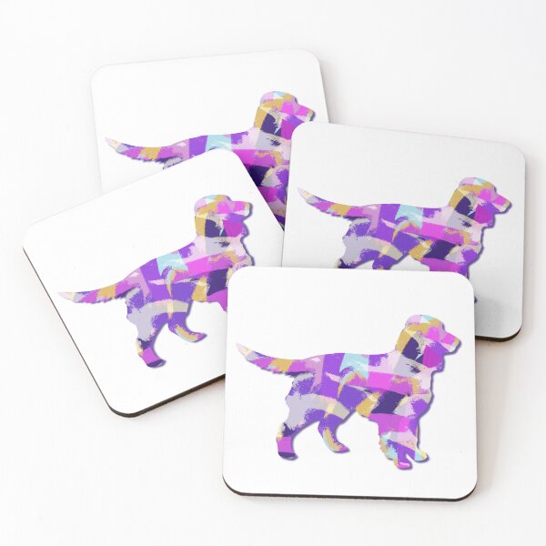 Item preview, Sprocker Spaniel Dog Silhouette Purple Pink Yellow Blue Design designed and sold by AMSonArt.