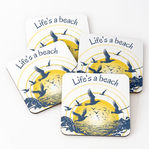 Item preview, Life is a beach with flying birds on sunset designed and sold by drsaver.