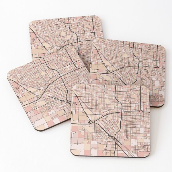 Item preview, Fresno Map Pattern in Soft Pink Pastels designed and sold by PatternMaps.
