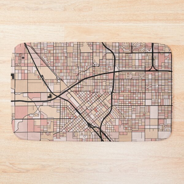 Item preview, Fresno Map Pattern in Soft Pink Pastels designed and sold by PatternMaps.