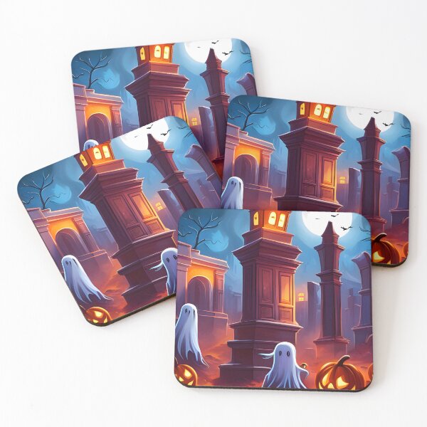 Item preview, Happy Halloween ghosts at the cemetery  designed and sold by HofTao.