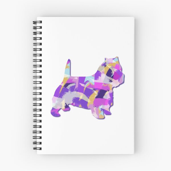 Item preview, Westie Terrier Dog Silhouette Purple Pink Yellow Blue Design designed and sold by AMSonArt.