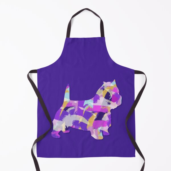 Item preview, Westie Terrier Dog Silhouette Purple Pink Yellow Blue Design designed and sold by AMSonArt.