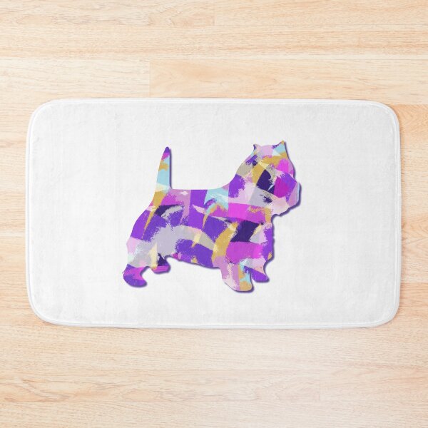 Item preview, Westie Terrier Dog Silhouette Purple Pink Yellow Blue Design designed and sold by AMSonArt.