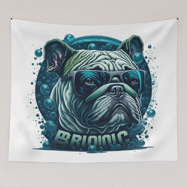 Item preview, Bulldog wears glasses so cool you'll have to take a second look. designed and sold by Natcharee.