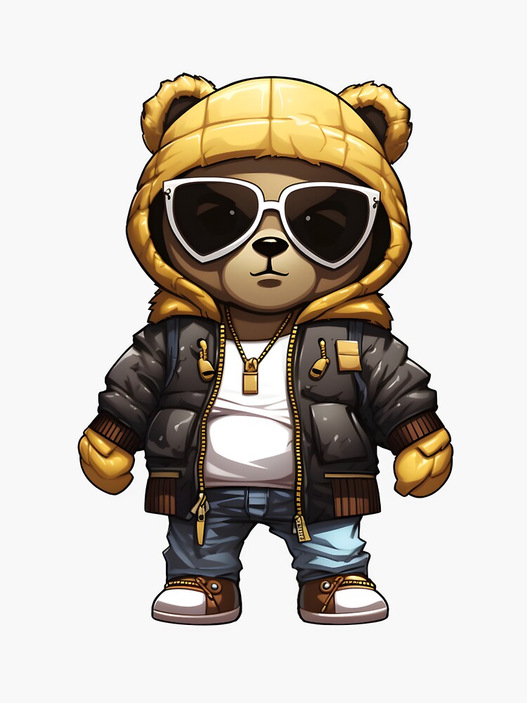 Hip Hop Bear Urban Swagger Teddy Gift Him Sticker for Sale by