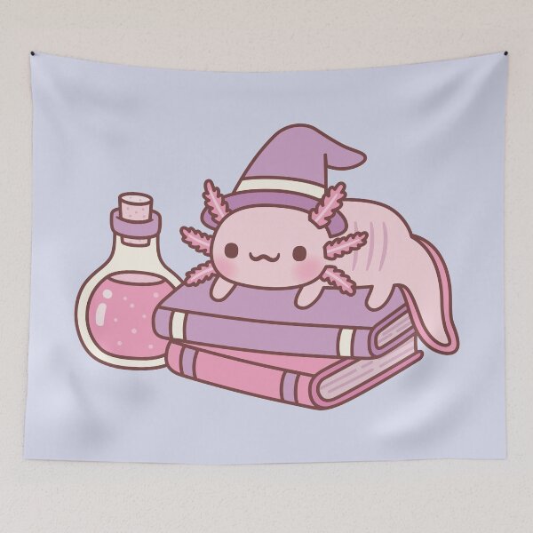 Item preview, Cute Axolotl On Books Witches Familiar designed and sold by rustydoodle.