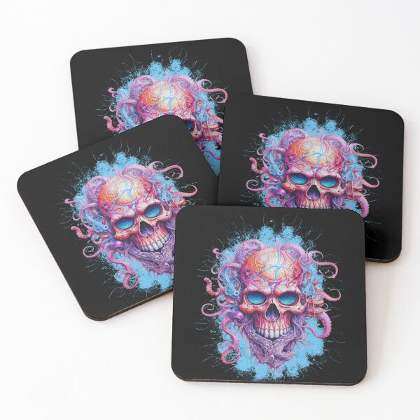 Item preview, Futuristic colorful scary skull designed and sold by Sixcom.