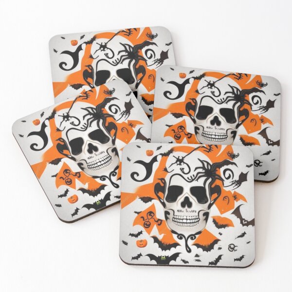 Item preview, Halloween evil skull with bats designed and sold by JackFreestone.