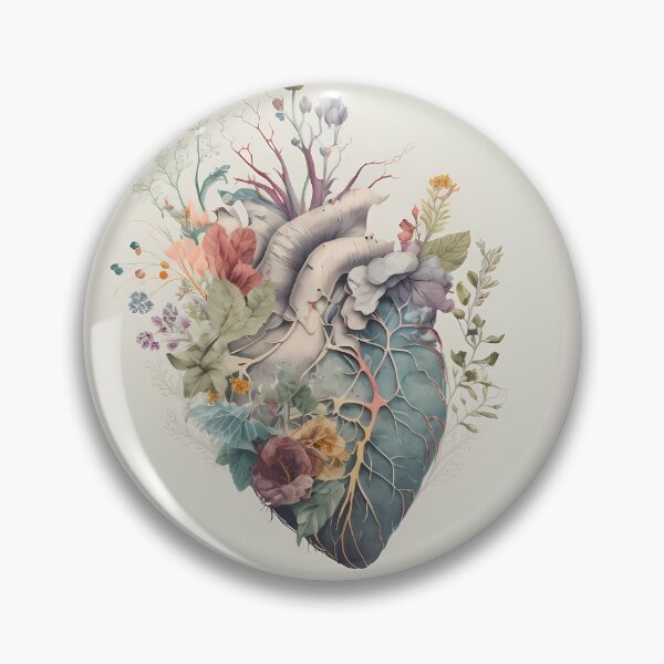 Item preview, Whimsical Anatomy: Foliage and Fantasy, blooming heart artwork designed and sold by EmeraldeaArt.