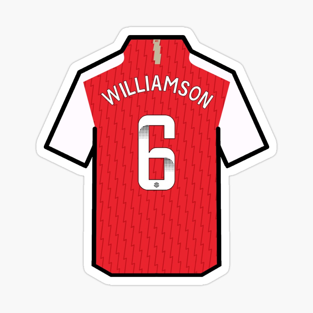 Leah Williamson 2023/2024 Arsenal Womens Home Shirt Sticker for Sale by  ArtForAllAges