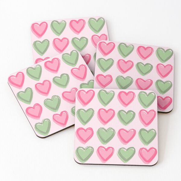 Item preview, Green and Pink Hearts designed and sold by AestheticAnnette.