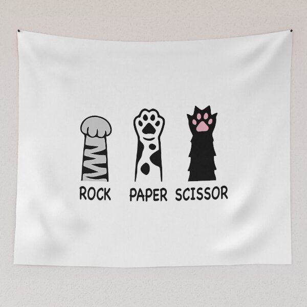 Item preview, Rock Paper Scissors Hand Game Cute Paw Funny Cat designed and sold by jingdomdesgine.