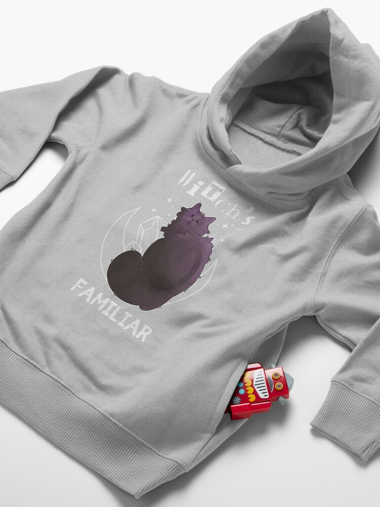 Thumbnail 4 of 5, Toddler Pullover Hoodie, Witch's Familiar - Black Cat - Halloween design designed and sold by FelineEmporium.