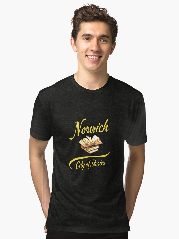 Thumbnail 1 of 6, Tri-blend T-Shirt, Norwich City of Stories Book - T-shirt designed and sold by MyriadLifePhoto.