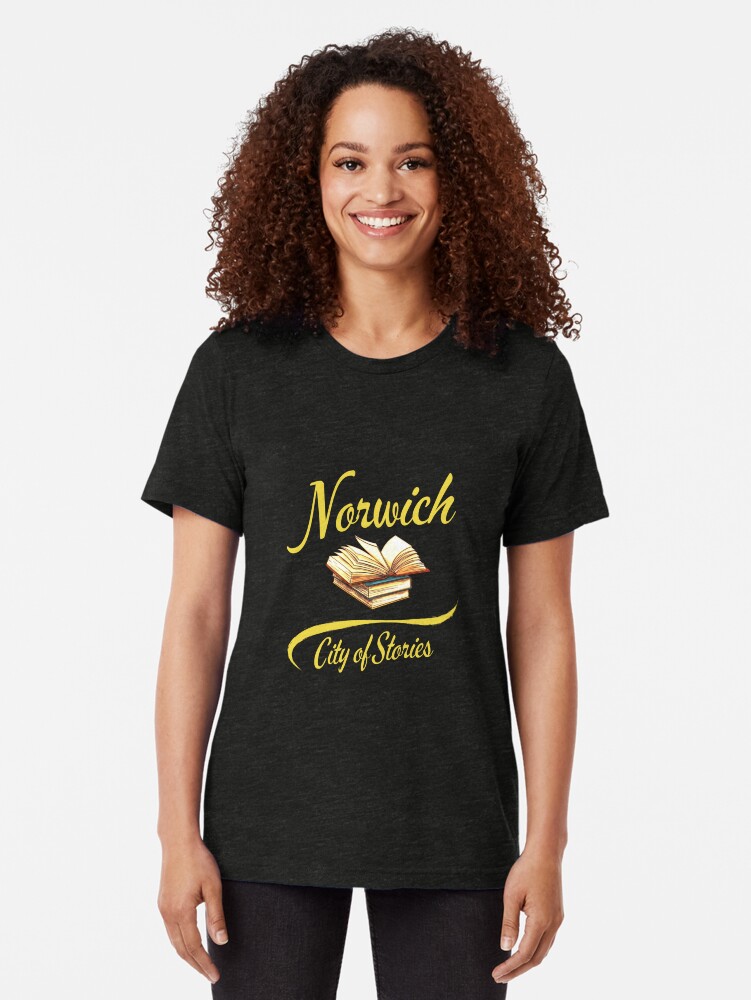 Thumbnail 2 of 6, Tri-blend T-Shirt, Norwich City of Stories Book - T-shirt designed and sold by MyriadLifePhoto.