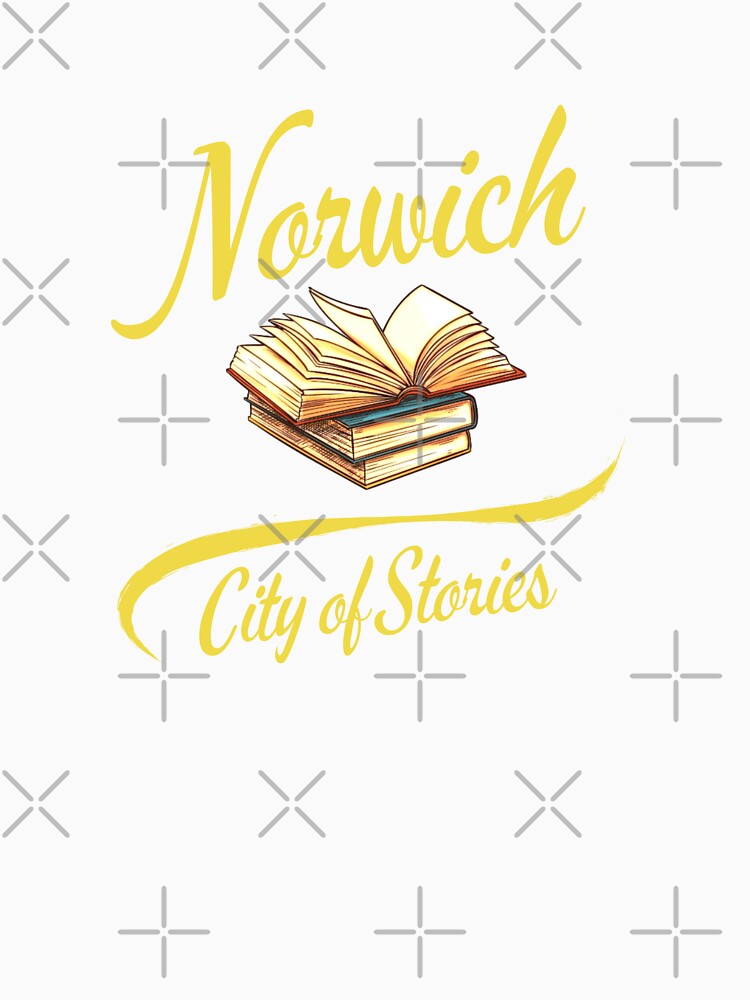 Thumbnail 3 of 3, Baseball ¾ Sleeve T-Shirt, Norwich City of Stories Book - Poster designed and sold by MyriadLifePhoto.